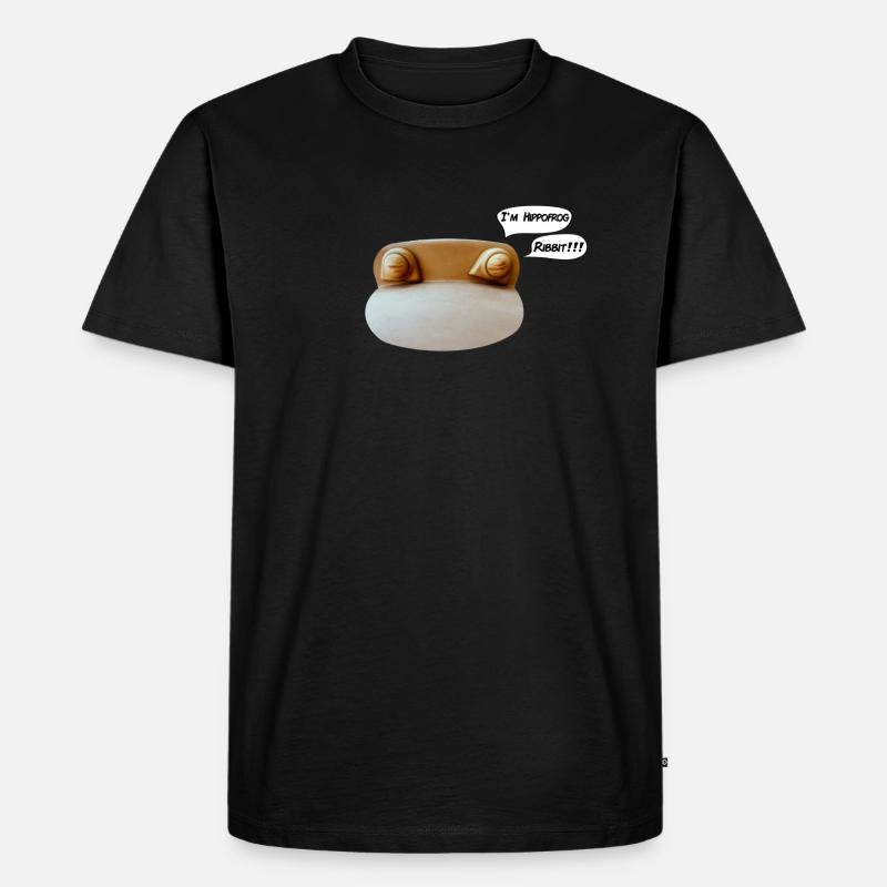Nilpferd-Frosch - Männer Premium Bio T-Shirt - Schwarz