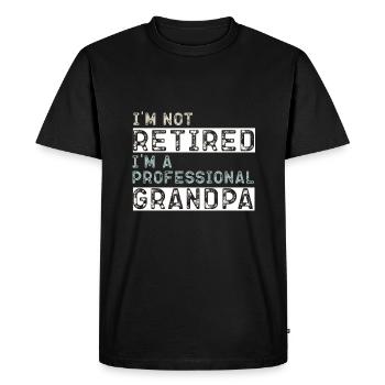 Je ne suis pas un cadeau de grand-père professionnel à la retraite - T-shirt Premium bio Homme - noir - Devant - Nico (187cm)