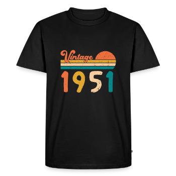 Cadeaux d'anniversaire Vintage 1951 en édition limitée - T-shirt Premium bio Homme - noir - Devant - Nico (187cm)