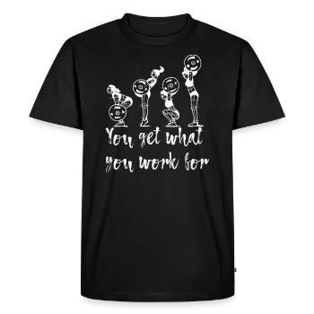 Culturisme proverbe T-shirts Motivation Fitness - T-shirt Premium bio Homme - noir - Devant - Nico (187cm)
