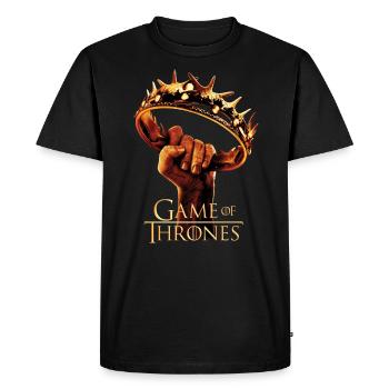 Game Of Thrones Logo Couronne - T-shirt Premium bio Homme - noir - Devant - Nico (187cm)