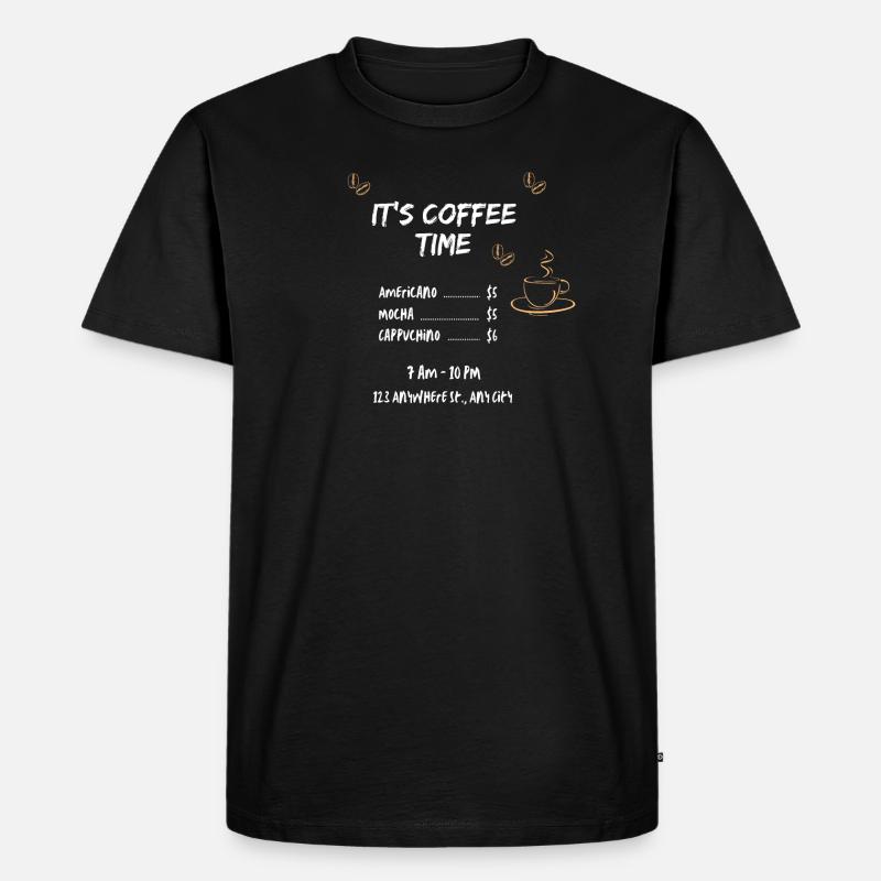 Coffee Time - Männer Premium Bio T-Shirt - Schwarz