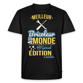 World's Best Handyman – 100% Awesome - Men's Premium Organic T-Shirt - black - Front - Nico (187cm)