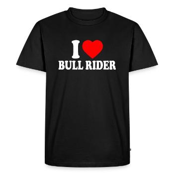I love bull rider - T-shirt Premium bio Homme - noir - Devant - Nico (187cm)