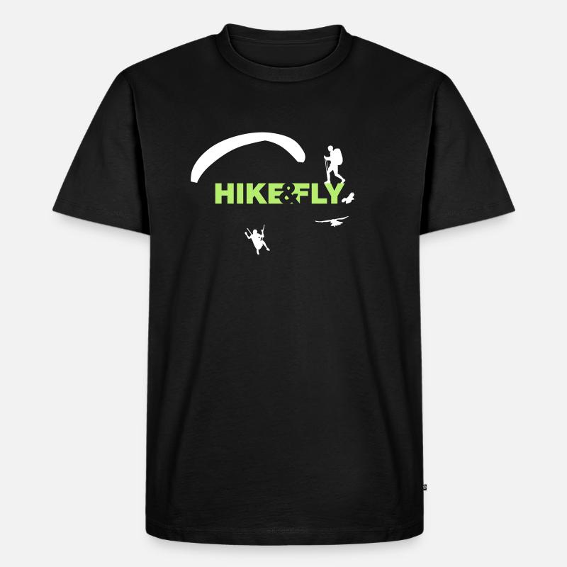 Hike Fly - Männer Premium Bio T-Shirt - Schwarz