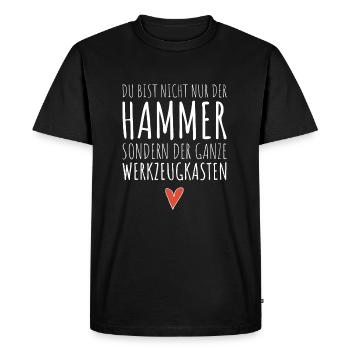 HAMMER HEART Drôle de dire un cadeau pour la Saint-Valentin - T-shirt Premium bio Homme - noir - Devant - Nico (187cm)