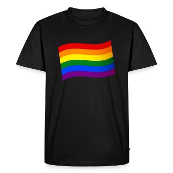 RAINBOW FLAG gay pride LGBT LGBTQ L’amour est l’amour - T-shirt Premium bio Homme - noir - Devant - Nico (187cm)