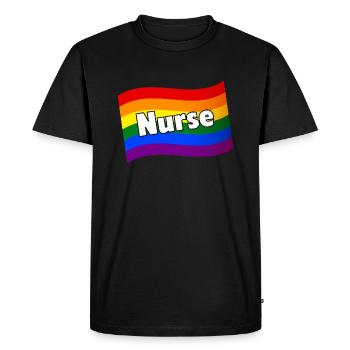 Gay Pride gay nurse lesbian nurse rainbow flag LGB - Men's Premium Organic T-Shirt - black - Front - Nico (187cm)