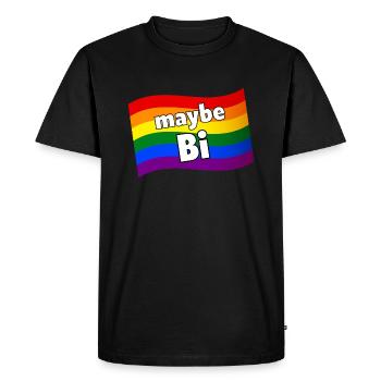 Maybe Bi Maybe Bisexual rainbow flag LGBTQ pride - Men's Premium Organic T-Shirt - black - Front - Nico (187cm)