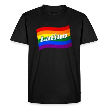 Gay Pride Latino Latina rainbow flag LGBTQ pride - Men's Premium Organic T-Shirt - black - Front - Nico (187cm)