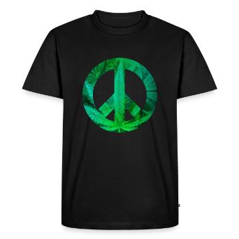 paix avec le chanvre - T-shirt Premium bio Homme - noir - Devant - Nico (187cm)