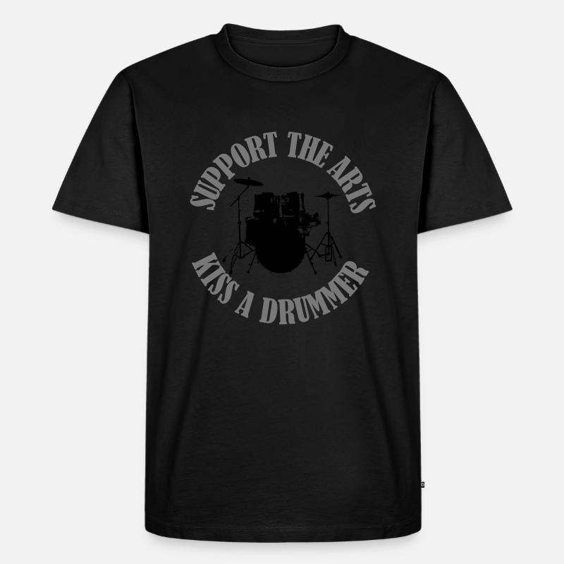 Drumset2 - Männer Premium Bio T-Shirt - Schwarz