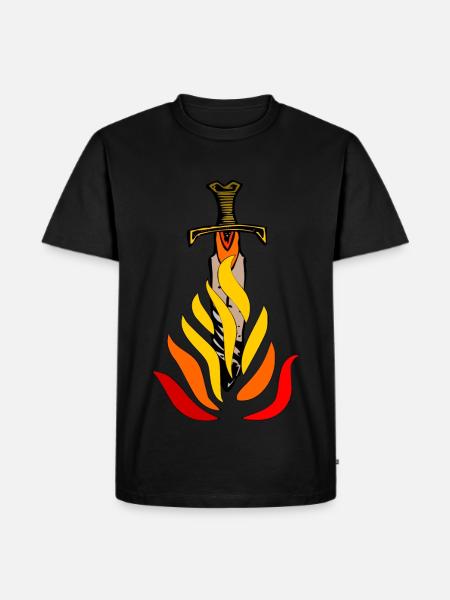 Sword in flames - Men's Premium Organic T-Shirt - black
