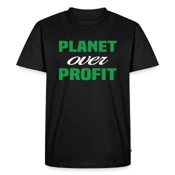 La planète plutôt que le profit - T-shirt Premium bio Homme - noir - Devant - Nico (187cm)