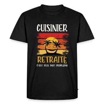 cuisinier retraité - T-shirt Premium bio Homme - noir - Devant - Nico (187cm)