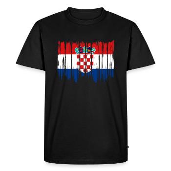 Drapeau de la Croatie Adriatique Zagreb Drapeau croate - T-shirt Premium bio Homme - noir - Devant - Nico (187cm)