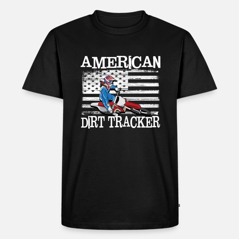 American Dirt Tracker - Männer Premium Bio T-Shirt - Schwarz