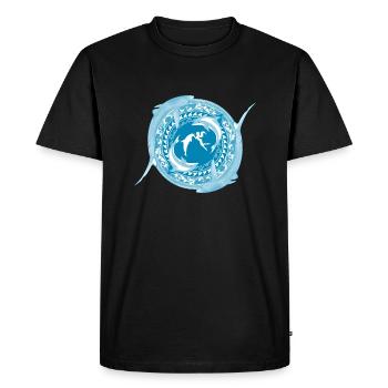 Fille de Poséidon - T-shirt Premium bio Homme - noir - Devant - Nico (187cm)