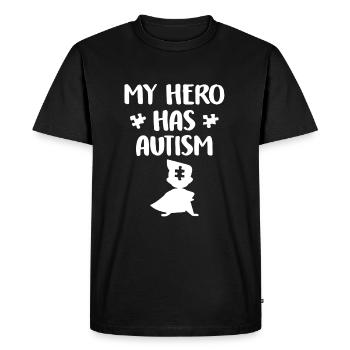 My Hero Has Autism - Men's Premium Organic T-Shirt - black - Front - Nico (187cm)