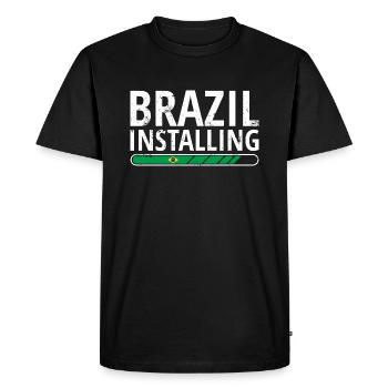Drapeau du Brésil Drapeau brésilien Amérique du Sud - T-shirt Premium bio Homme - noir - Devant - Nico (187cm)