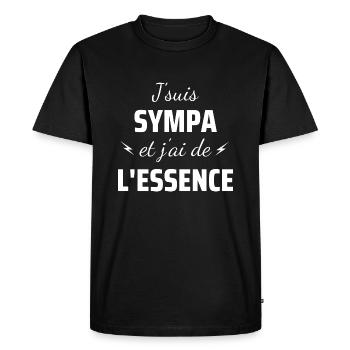 Essence humour je suis sympa et j'ai de l'essence - T-shirt Premium bio Homme - noir - Devant - Nico (187cm)