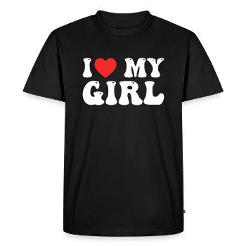 I love my Girl - T-shirt Premium bio Homme - noir - Devant - Nico (187cm)