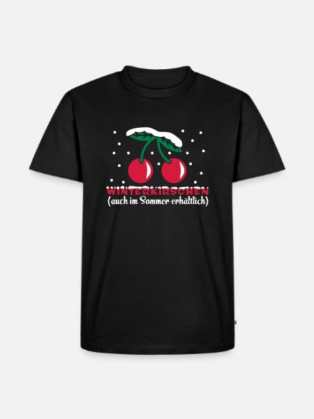 winterkirschen - Männer Premium Bio T-Shirt - Schwarz