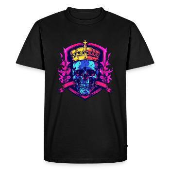 King Skeleton Crown - Men's Premium Organic T-Shirt - black - Front - Nico (187cm)