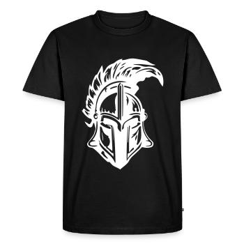 Casque Spartiate Symbole Sparte - T-shirt Premium bio Homme - noir - Devant - Nico (187cm)