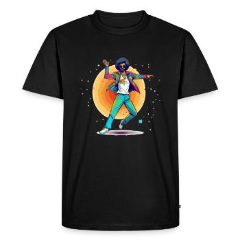 Rodolphe danseur disco - T-shirt Premium bio Homme - noir - Devant - Nico (187cm)
