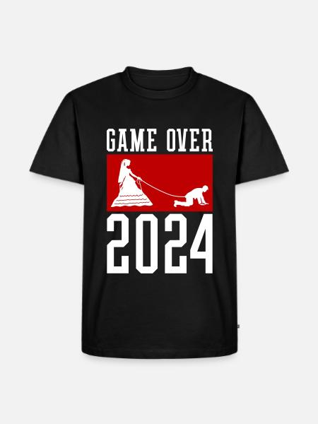 Game Over 2024 Hochzeit - Männer Premium Bio T-Shirt - Schwarz