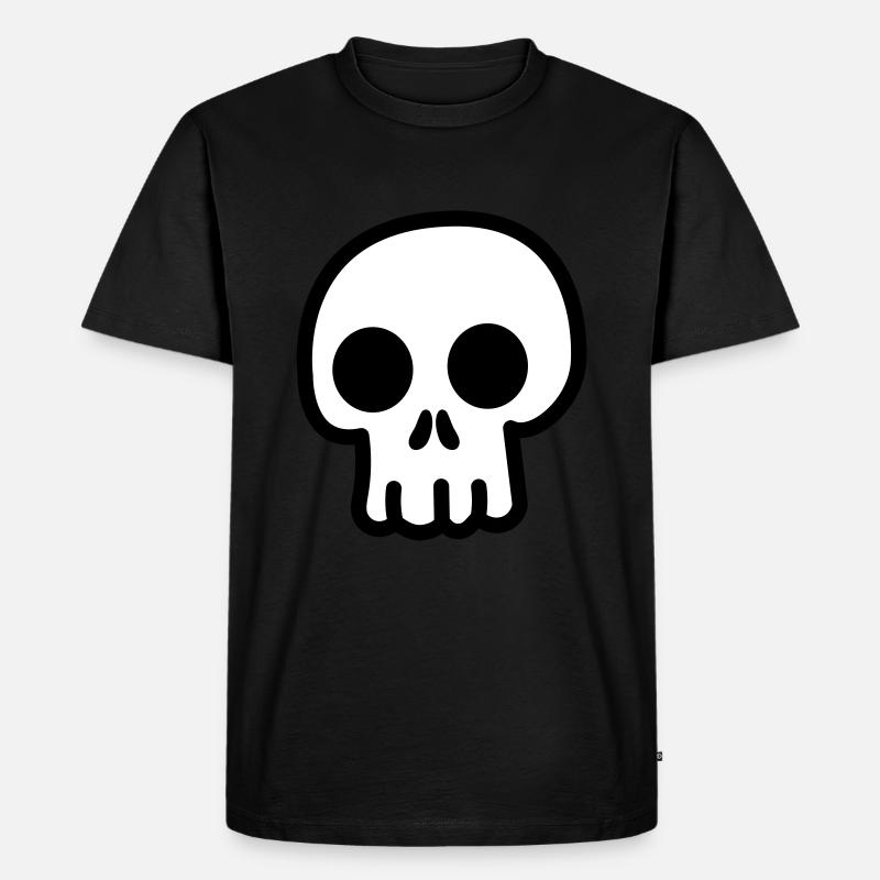 Totenkopf Süß Kawaii - Männer Premium Bio T-Shirt - Schwarz