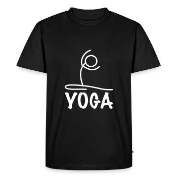 Exercice de yoga - T-shirt Premium bio Homme - noir - Devant - Nico (187cm)