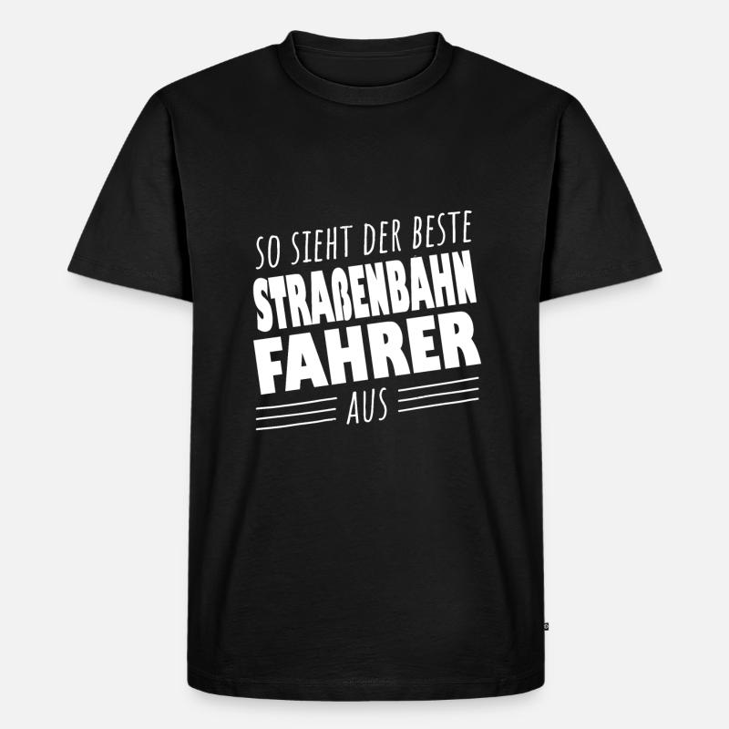 Straßenbahnfahrer Straßenbahn S-Bahn - Männer Premium Bio T-Shirt - Schwarz