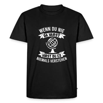 Nordkap Reise Norwegen Nordlichter - Männer Premium Bio T-Shirt - Schwarz - Vorne - Nico (187cm)