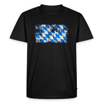 Bavaria Flag Used Look Bavarian Flag Vintage - Men's Premium Organic T-Shirt - black - Front - Nico (187cm)