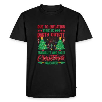 Due to Inflation - funny Christmas saying - Men's Premium Organic T-Shirt - black - Front - Nico (187cm)