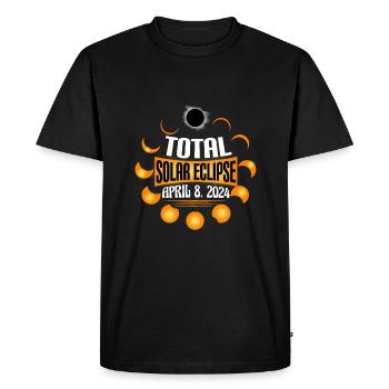 Éclipse totale de Soleil Usa 8 avril 2024 - T-shirt Premium bio Homme - noir - Devant - Nico (187cm)