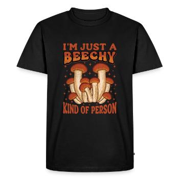 I'm Just A Beechy Kind Of Person - Mushroom Saying - Men's Premium Organic T-Shirt - black - Front - Nico (187cm)