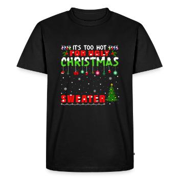 Il fait trop chaud pour les pulls de Noël moches - T-shirt Premium bio Homme - noir - Devant - Nico (187cm)