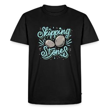 Skipping Stones - Men's Premium Organic T-Shirt - black - Front - Nico (187cm)