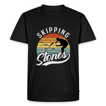 Skipping Stones - Men's Premium Organic T-Shirt - black - Front - Nico (187cm)
