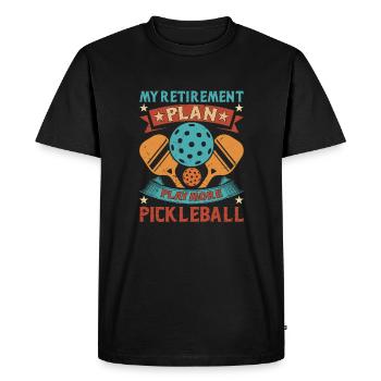 Pickleball Retirement Plan - Play more - Men's Premium Organic T-Shirt - black - Front - Nico (187cm)