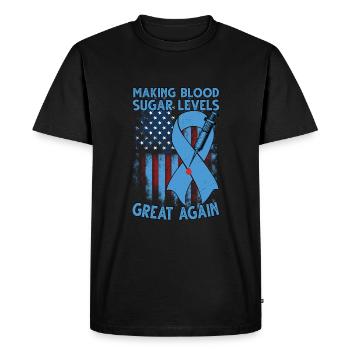 Making Blood Sugar Level Great Again - Men's Premium Organic T-Shirt - black - Front - Nico (187cm)