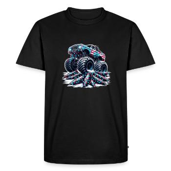 USA Monster Truck - Christmas Trees - Men's Premium Organic T-Shirt - black - Front - Nico (187cm)