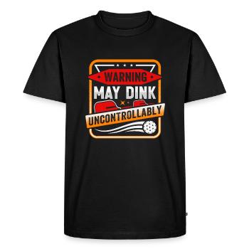 Warning May Dink Uncontrollably Pickleball Saying - Men's Premium Organic T-Shirt - black - Front - Nico (187cm)