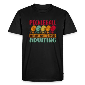 Pickleball - The Best Way To Avoid Adulting - Men's Premium Organic T-Shirt - black - Front - Nico (187cm)