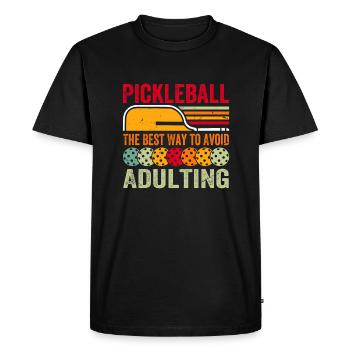 Pickleball - The Best Way To Avoid Adulting - Men's Premium Organic T-Shirt - black - Front - Nico (187cm)