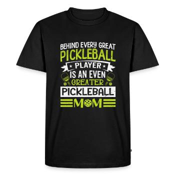 Behind Every Pickleball Player Is A Greater Mom - Men's Premium Organic T-Shirt - black - Front - Nico (187cm)