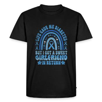 Life Gave Me Diabetes And A Sweet Girlfriend - Men's Premium Organic T-Shirt - black - Front - Nico (187cm)